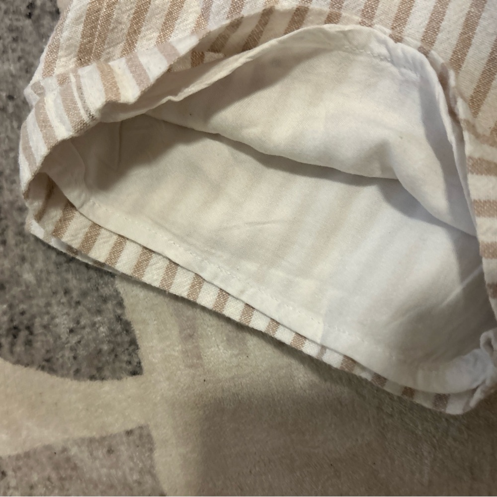 Abercrombie & Fitch Striped Tan Women’s Linen Blend lined Pant size:Sr - Picture 11 of 13